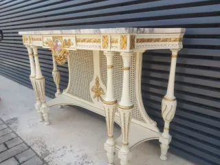 Consola de entrada mármol y oro