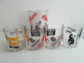 Lote Vasos Whisky King George, Vat 69, Queen Anne