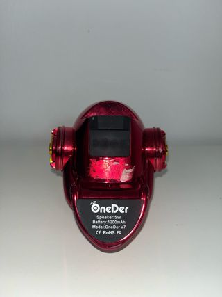 Altavoz Calavera Roja con Auriculares