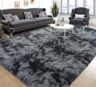 Tappeto moderno effetto shaggy grigio