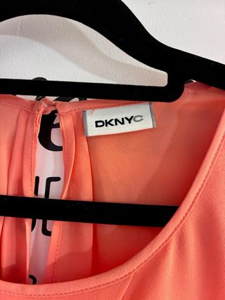 Camisa sin mangas DKNY naranja fluida Talla grande