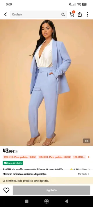 Traje de chaqueta celeste