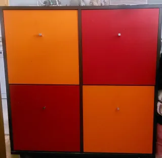 Zapatero Modular Naranja y Rojo