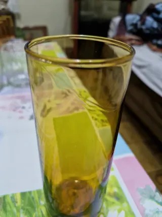 Lote Cristalería Ámbar Vintage Años 70