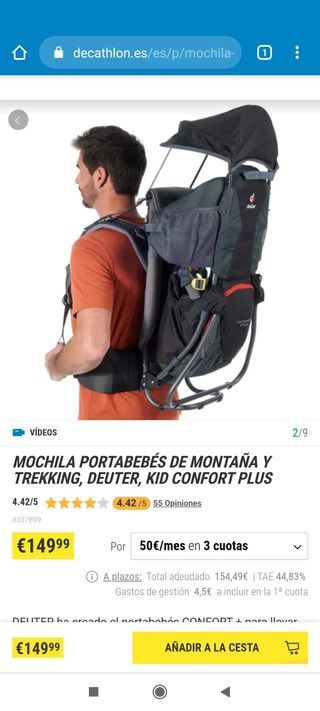 Mochila portabebés Deuter Kid Comfort 1