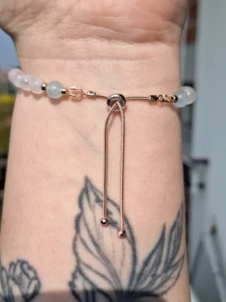 Bracciale Pietra di Luna, Quarzo Rosa, Acquamarina