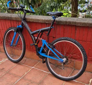 Bicicleta Montaña Doble Suspensión Azul
