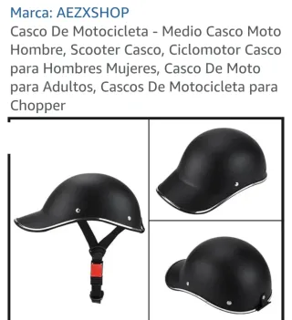 Casco Moto Medio Negro