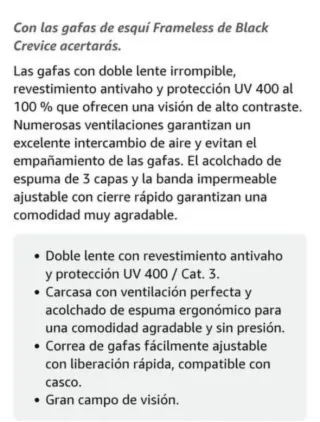 GAFAS SKI/SNOWBOARD BLANCAS BLACK CREVICE. NUEVAS.