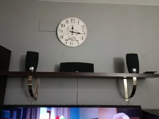 Mueble de salón madera y cristal