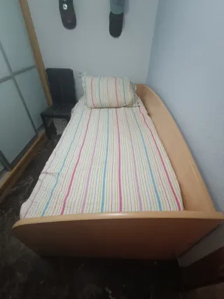 Cama individual 90cm con estructura madera