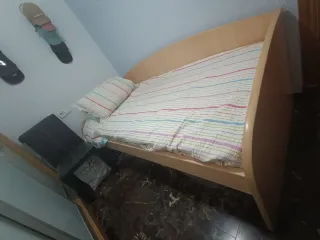 Cama individual 90cm con estructura madera