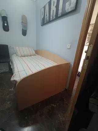 Cama individual 90cm con estructura madera