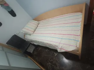 Cama individual 90cm con estructura madera