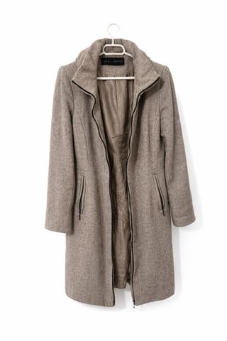 Abrigo Zara Basic Gris T M