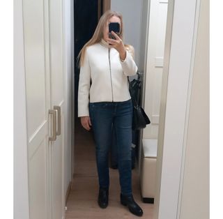 Chaqueta Blanca Cuero Cuello Claudie Pierlot  T.38