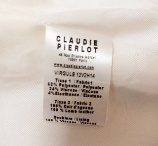 Chaqueta Blanca Cuero Cuello Claudie Pierlot  T.38