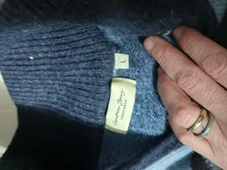 Maglione lana uomo vintage righe blu marrone