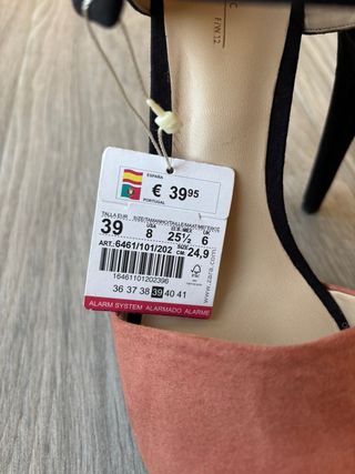 Zapatos tacon coral y negro