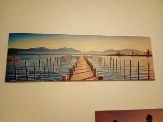 Quadro Tela 140x45cm Paesaggio Montagna Lago