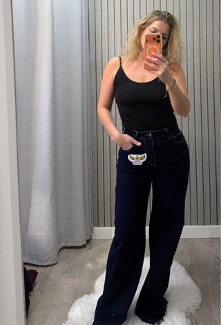 Vaqueros Anchos Azul Oscuro