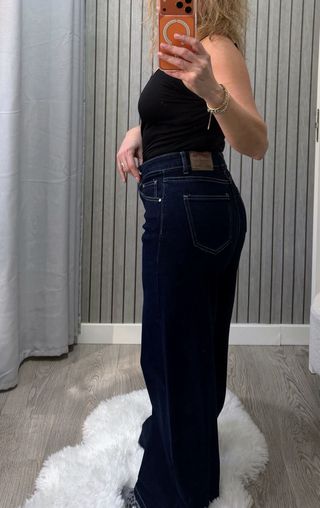 Vaqueros Anchos Azul Oscuro