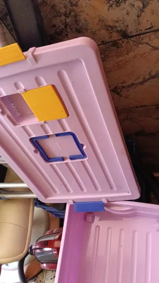 2 Cajas Plástico Bajo Cama con Ruedas