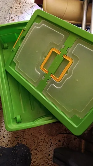 2 Cajas Plástico Bajo Cama con Ruedas