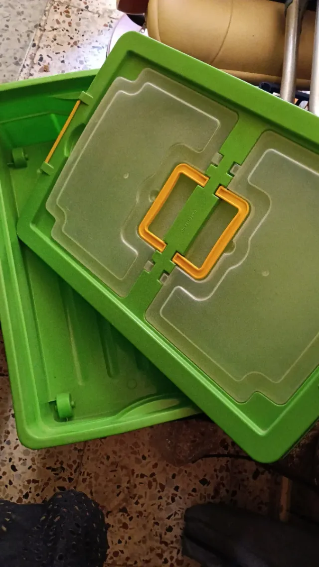 2 Cajas Plástico Bajo Cama con Ruedas
