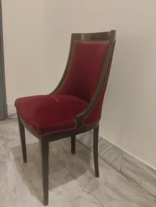 Coppia poltroncine vintage ciliegio e velluto