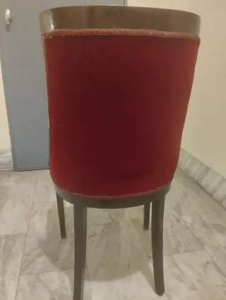 Coppia poltroncine vintage ciliegio e velluto