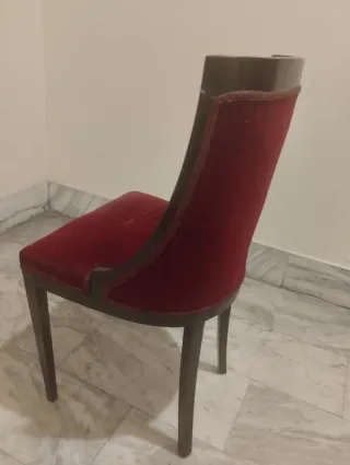 Coppia poltroncine vintage ciliegio e velluto