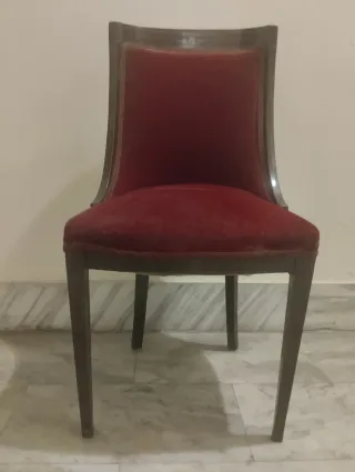 Coppia poltroncine vintage ciliegio e velluto