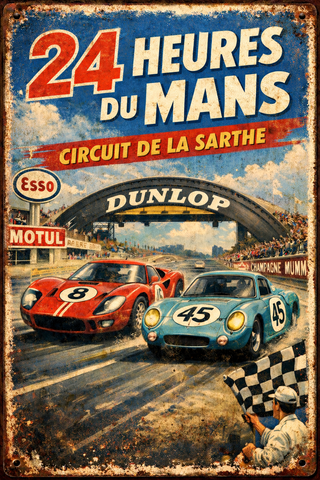 Chapa Decorativa Vintage Le Mans 20x30