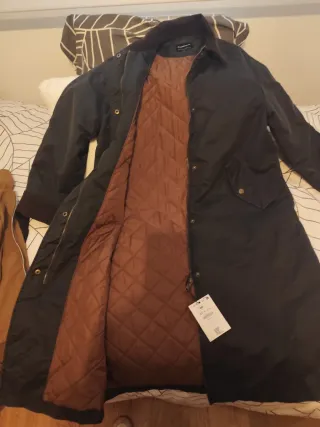 Barbour Bershka Chaqueta Verde y Marrón Nueva