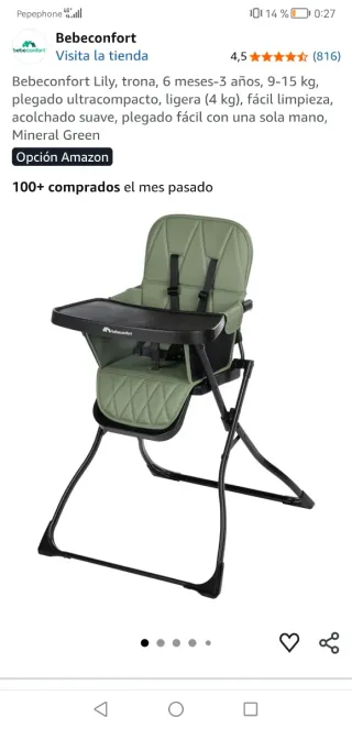 Trona Bebeconfort plegable