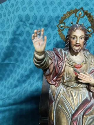 Sagrado Corazón de Jesús en trono 35cm