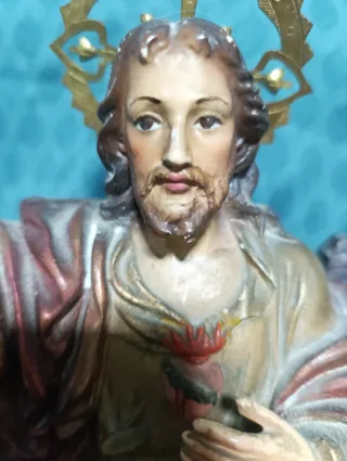 Sagrado Corazón de Jesús en trono 35cm