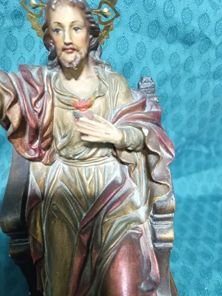 Sagrado Corazón de Jesús en trono 35cm