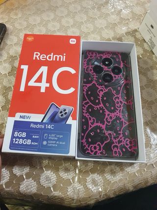Xiaomi Redmi 14C Negro con funda Hello Kitty