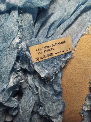 Sciarpa donna in fibra di bambù blu