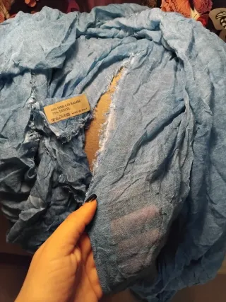 Sciarpa donna in fibra di bambù blu