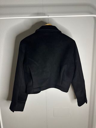 Abrigo Cropped Zara Woman Lana Negro Talla M