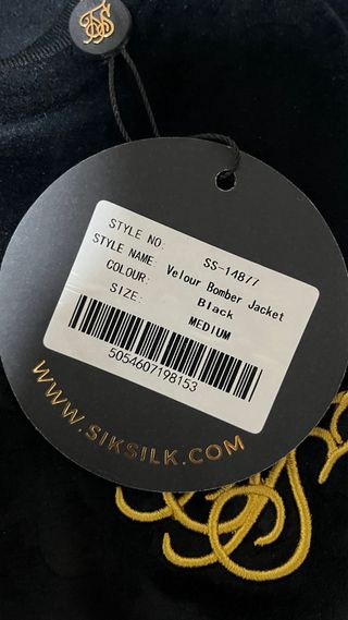 Chaqueta Vintage Bomber SikSilk Negra Talla M