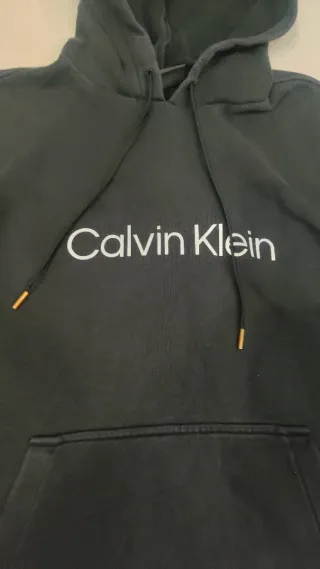 Felpa con cappuccio Calvin Klein nera