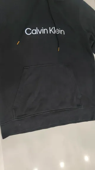 Felpa con cappuccio Calvin Klein nera