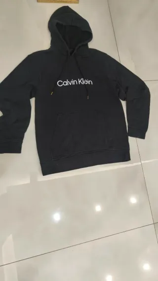 Felpa con cappuccio Calvin Klein nera