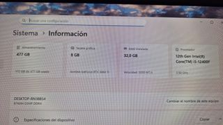 PC Gaming potente / Intel / 32GB / RTX 3060 TI