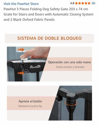 Barrera PawHut 3 Paneles Plegable Perros o bebes