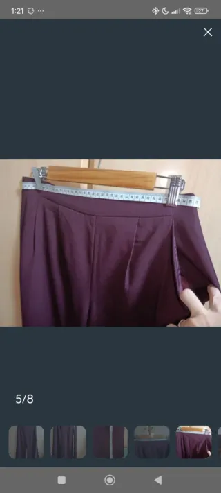 Conjunto de pantalón berenjena y tres blusas marca